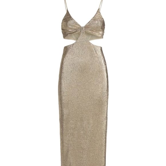 Alice + Olivia Dresses & Skirts - Alice + Olivia Gold Cut-Out Dress